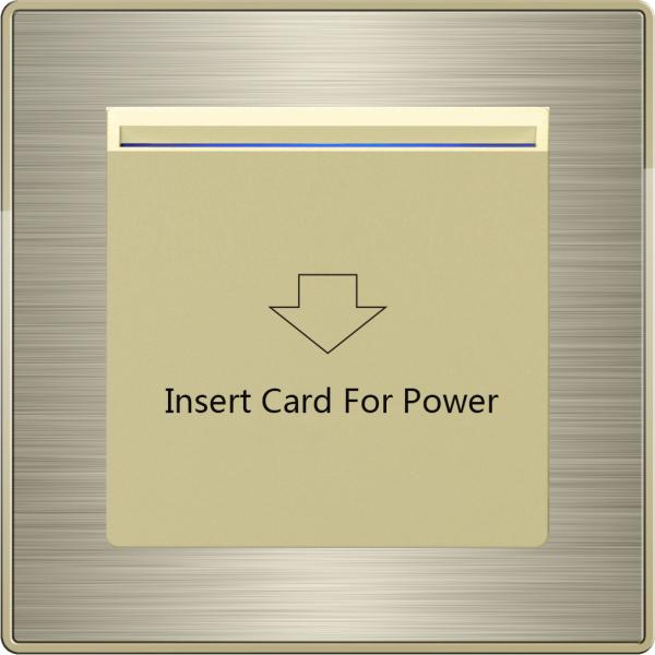 Smart Laffey Rose Gold Hotel Room Key Card Holder 12V DC Metal Frame