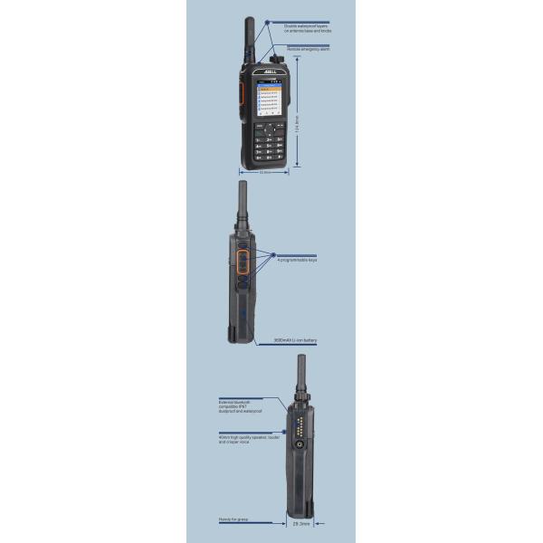 ABELL A760L 4G Android Two Way Radio 3600mAh IP67 Waterproof