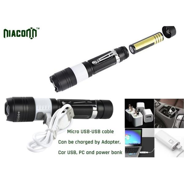 USB Small Powerful Led Torch , 10w Small Torch Light With Red COB