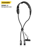 ESSAGER ES-X72 Cable USB C de Carga y Masaje 2 en 1 5A PD 100W Cable de Datos Tipo C a Tipo C con Masaje