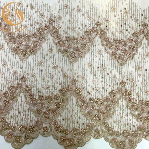 Special Occasions Handmade Beaded Sequined Embroidered Dress Lace Fabric