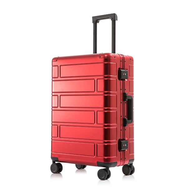 Aluminum Suitcase with Aluminum-Magnesium Alloy USB Power Port and Scratch-resistant Travel Suitcase