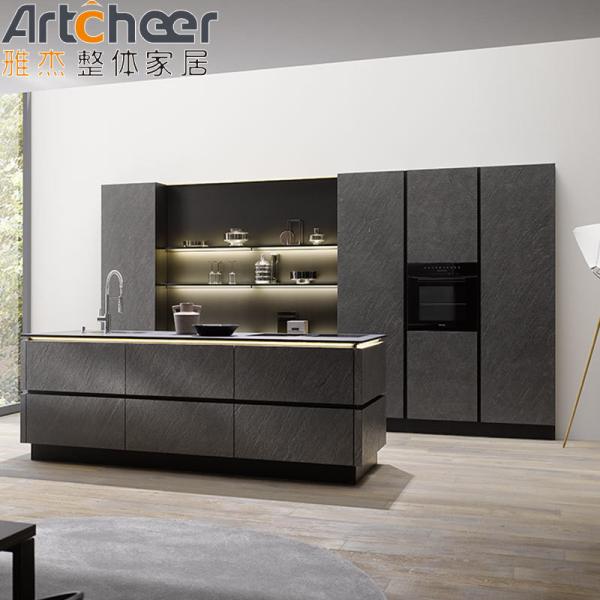 Armário de cozinha de acabamento de melamina de pequeno design moderno e acessível para o mercado europeu