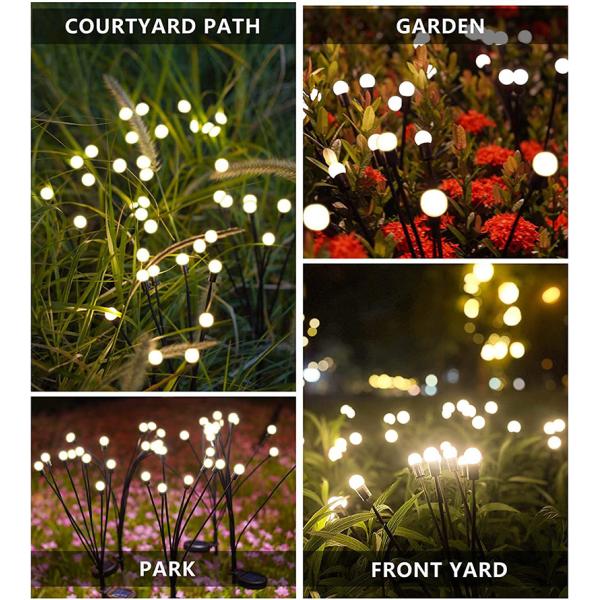 Camping Solar Lawn Lamp Led Wind Firefly Lights Outdoor Plug Ground Patio Garden Lights Waterproof