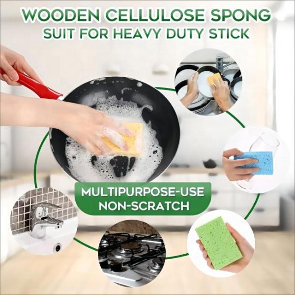 Éponge de cuisine en cellulose rose personnalisée, nettoyage écologique