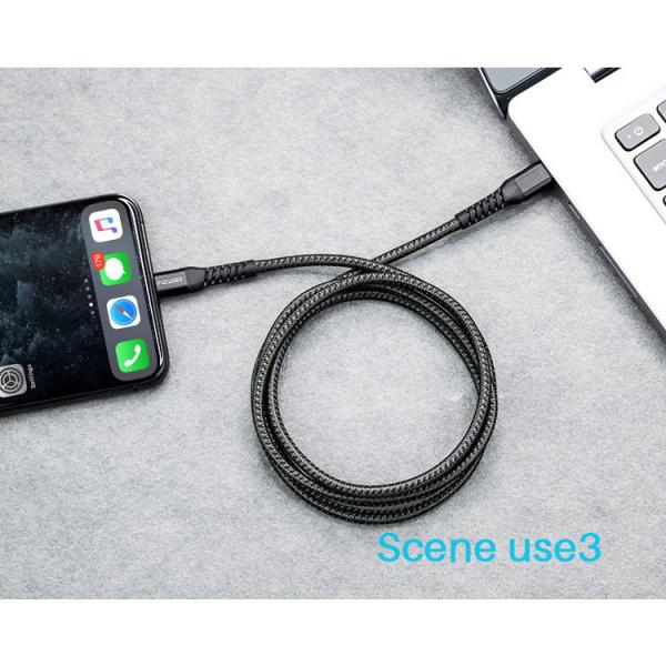 2.4A FCC Nylon Braided USB Charging Cable MFI PD 15W