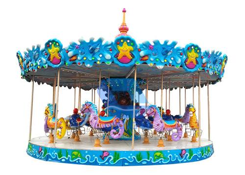 Kids Outdoor Merry Go Round / Horse Carousel Ride For Carnival Amusement Park