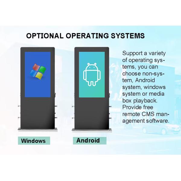 55inch EV Charging Post Outdoor Advertising Display IP65 Waterproof High Brightness 3000 Nits Single And Double Sided Screens