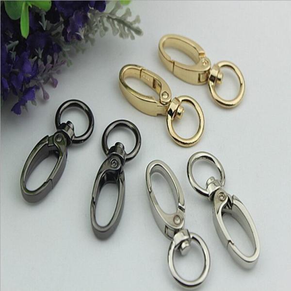 High quality custom nickel color 15 mm round shape eye bolt snap hooks for sling bags