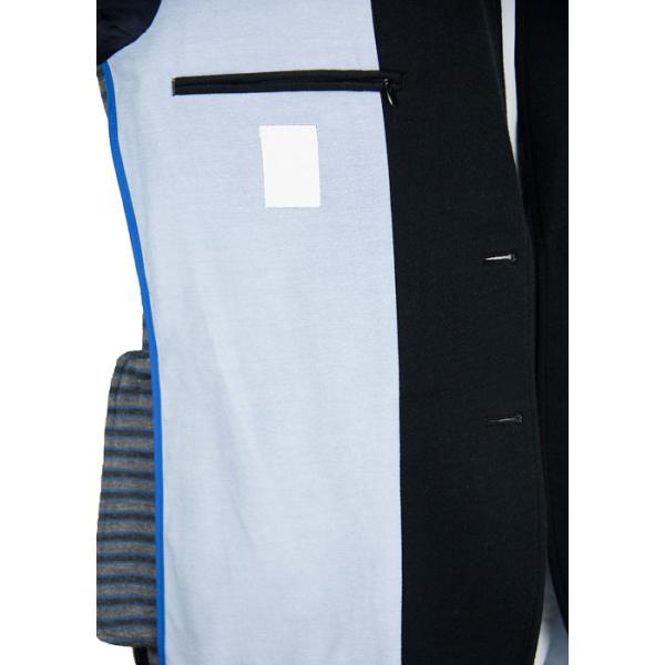 Fashion Skinny Mens Knit Blazer / Fabric Casual Blazer Black Color Button Front Style