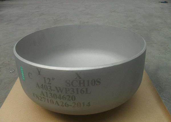 Sch 10 WP Stainless Steel Pipe Caps , 316 / 316L Weld On Steel Pipe Caps