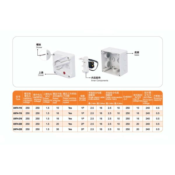Weatherproof Outdoor Lever Switch Mini Type 10A 1Pole IP66 With SAA