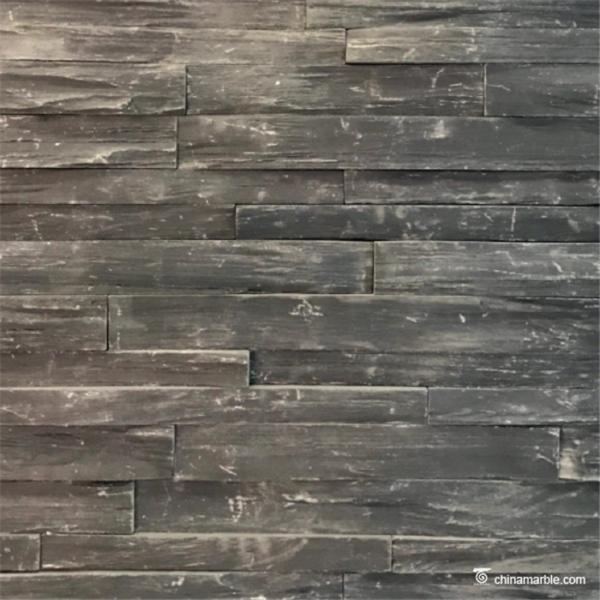 Black Slate Stone Wall Rockface Cladding , Slate Cultured Stone Wall Panels