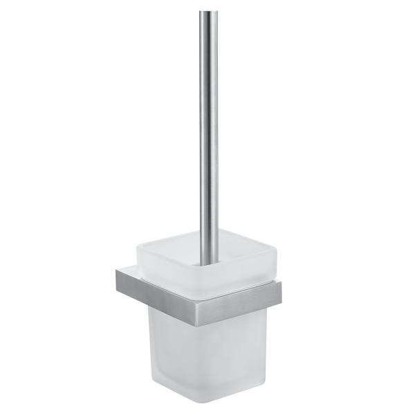 Modern Metal Stainless Steel Toilet Brush Holders Glass Bath Hardware Set