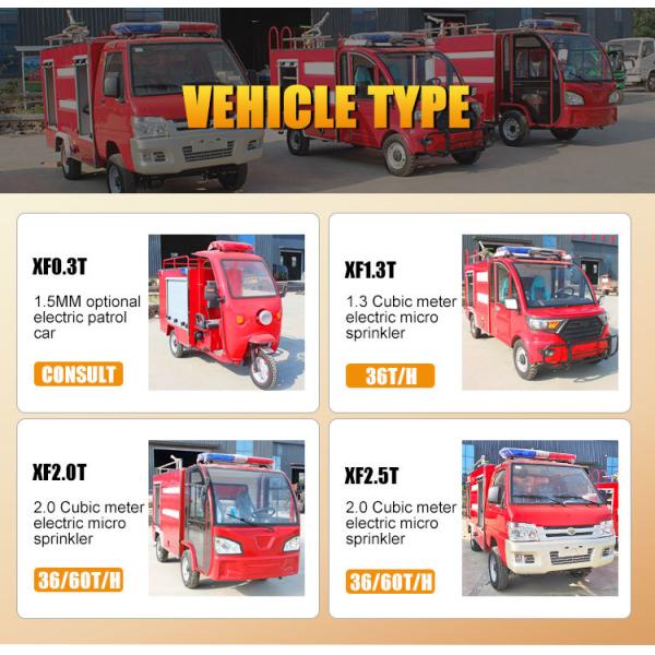 1.3 Ton High-Efficiency Small Electric Emergency Fire Truck with 25 Meters Fire Monitor Available for Sale
