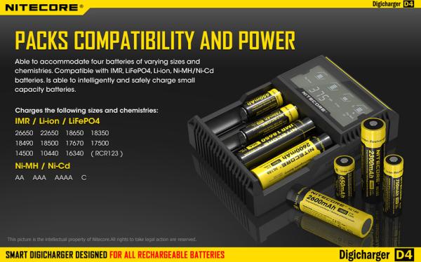 Nitecore LCD 2014 Latest universal smart charger Nitecore D4 battery charger