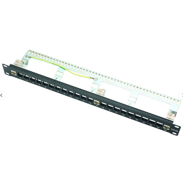 Professional 24 Port Cat6 Patch Panel, 1U Rack Mount with Keystone Jack for Network Rack