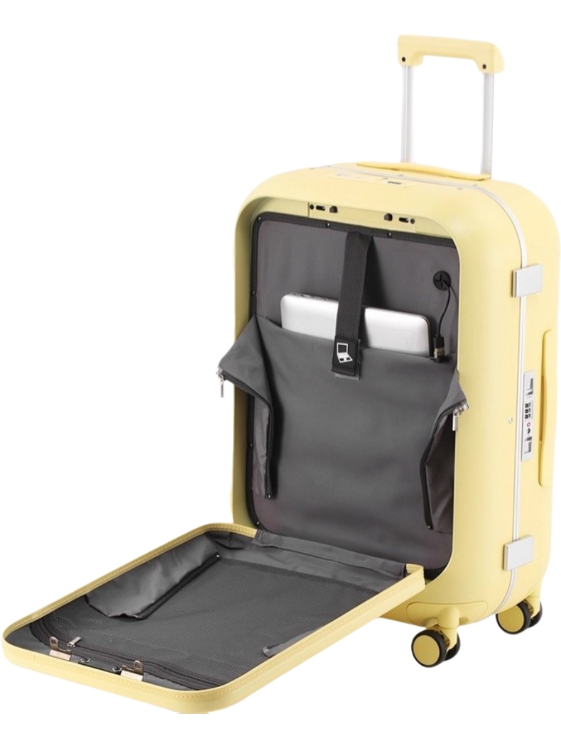 New Arrival Front-Opening Spinner PC Trolley Luggage 20-Inch Carry-On Suitcase with TSA Lock
