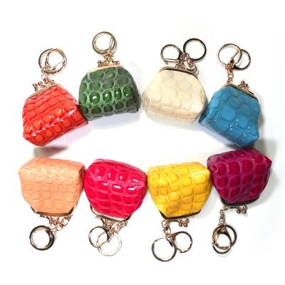 No Zipper Coin Purse Wallet Keychain Engraved Logo Mini Bag Keyring