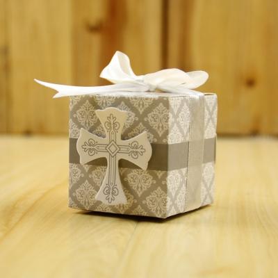 260g Kraft Paper Biodegradable Paper Food Packaging Square Candy Box 5*5*5cm