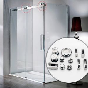 Stainless Steel Frameless Shower Fittings Glass Sliding Door Kit with 12MM Glass Thickness
