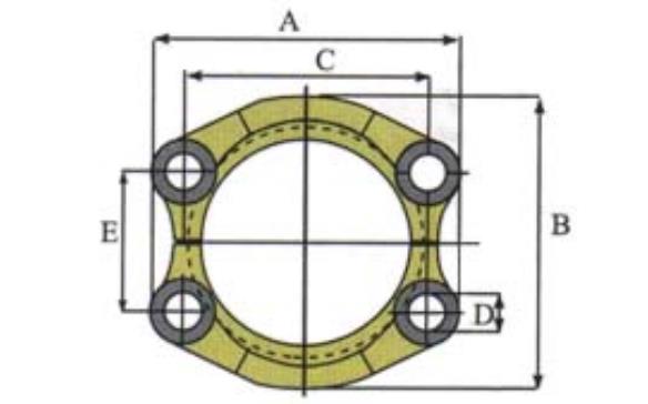 acero de carbono del 1/2” 3000PSI SAE Hydraulic Split Flange