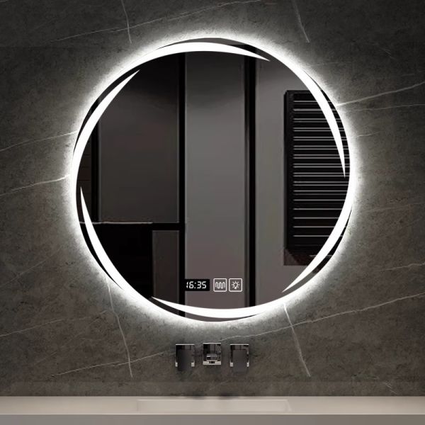 Alien Smart Tornado LED Light-Up Wall-Mounted Makeup Mirror Touch Switch Modern Design for Bathroom Use Hotels Apartments