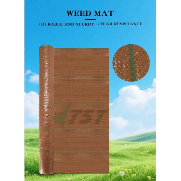 100gsm Brown Color Anti UV PP Woven Weed Control Mat Landscape Fabric For Agriculture