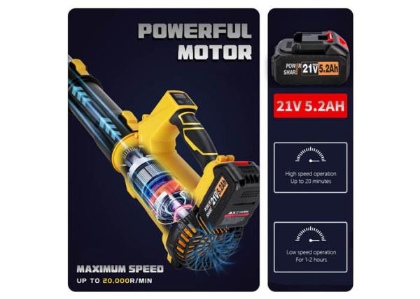 Lightweight Handheld Garden Leaf Blower , Quiet Cordless Electric Air Blower