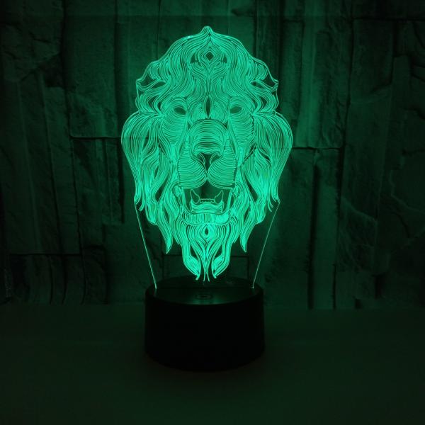 Custom picture memento Lion child animal 3D night Lights Colorful Vision LED Gift Decoration Atmosphere Table Lamp