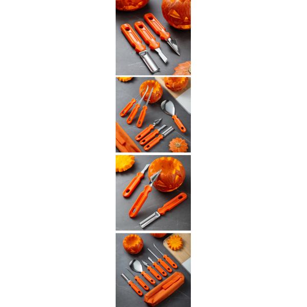 Plastic Halloween Fruit Decorating and Vegetable Carving Tools Set with Carrying Case