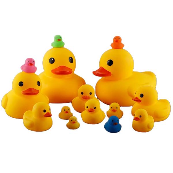Canard non toxique sûr de Toy Silicone Duck Rubber Yellow de Bath de bébé