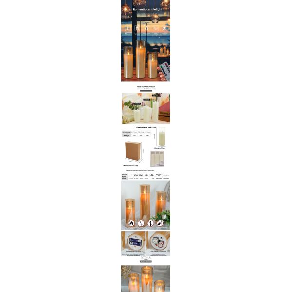 Flameless LED Pillar Candles Polished Flickering Battery Operated Candle For Home Decoration