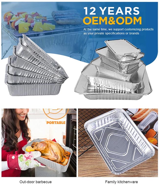 Контейнер из алюминиевой фольги 450 мл Контейнер для упаковки продуктов питания и выпечки