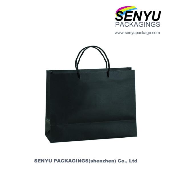 Coated 	Printed Paper Bags / Shopping Black Pink Paper Bags With Handles
