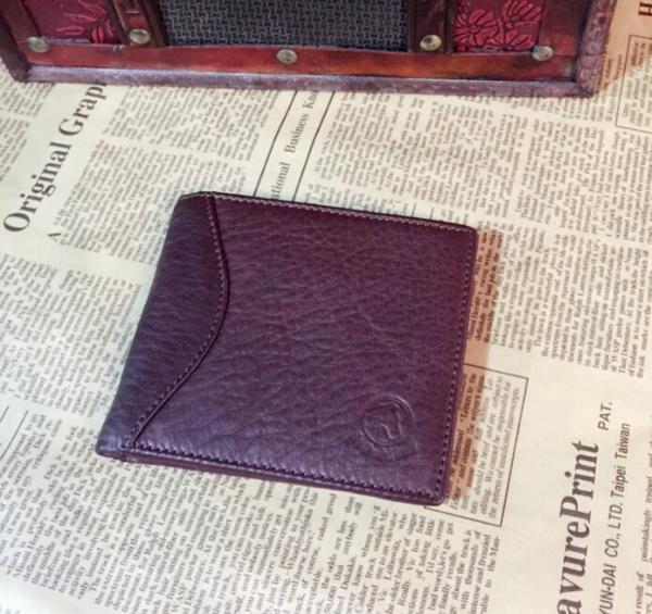 BM Embossed 11x9.5cm Mens PU Leather Wallet Card Holder Handcrafted EN17