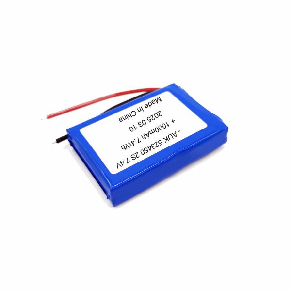 Lipo 7.4V 1000mAh 2S1P Li-Polymer Battery Pack Con Certificación MSDS Modelo 523450 Compatible con una impresora o un dispositivo portátil