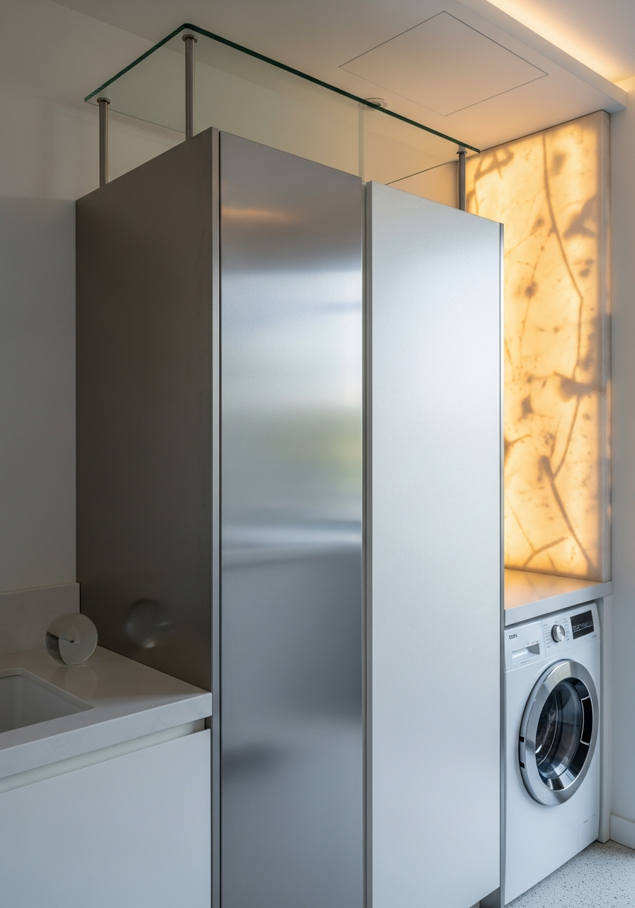 Luminous Pearl Laundry System with Mirror-Reflective in 304 Stainless Steel
