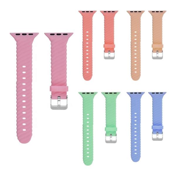38 40 42 44mm Silicone Rubber Watch Strap Band For Apple Watch 7 6 5 4 3 2 1