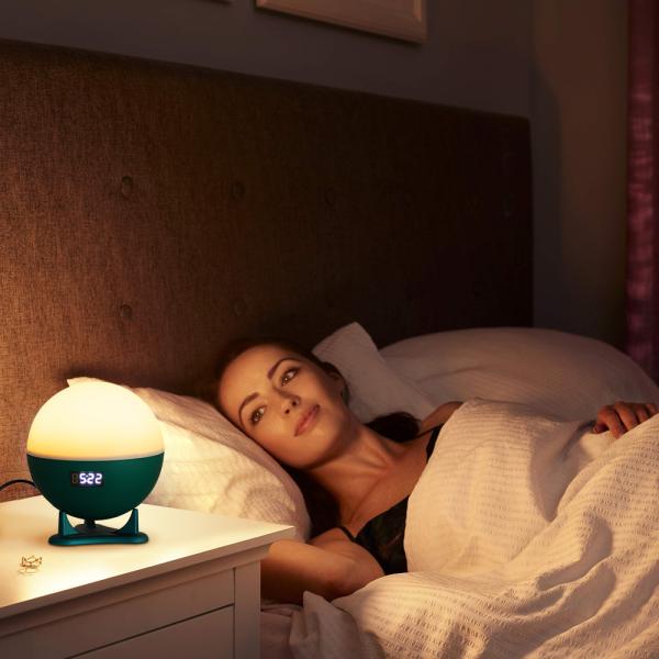 Tuya Wifi Smart Night Light For Mom and Baby Bedside White Noise Music Aid Sleep Wake Up Light Alarm Clock