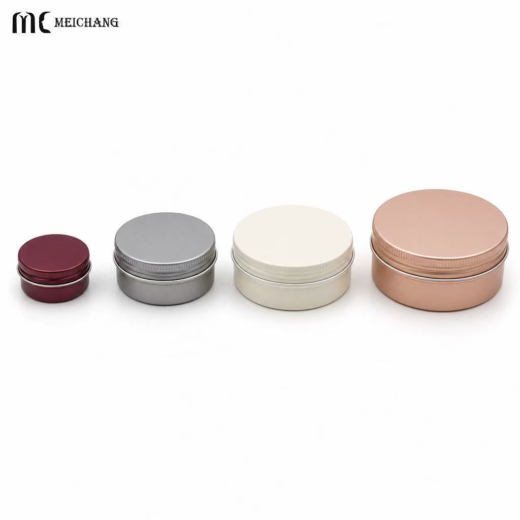 5-80g Refillable Round Aluminum Jar with Screw Lid for Solid Balm Packaging(MC-806)