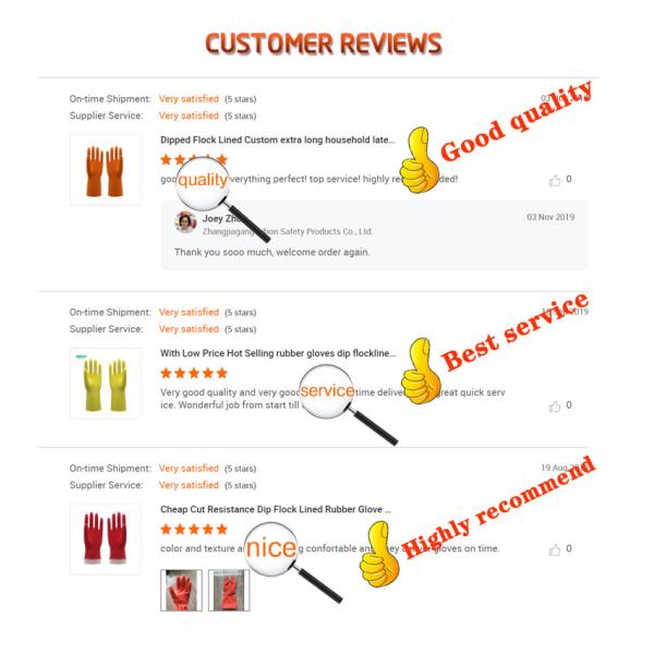 L50g Dip Flocklined Rubber Gloves For Washing Dishes