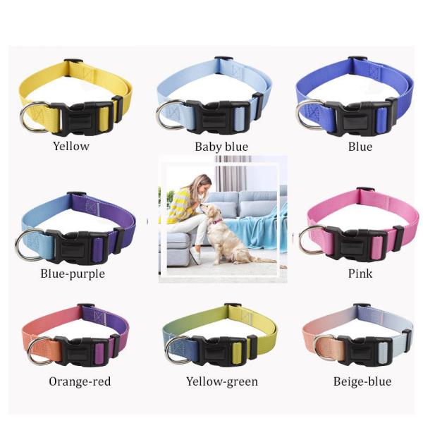 Collar para perros Gradiente de lujo Ajustable Reversible Sólido Diseñador de logotipo personalizado