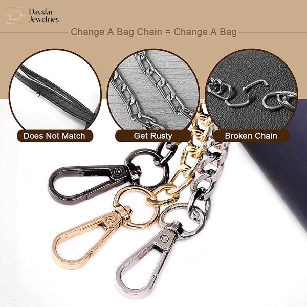 Zinc Alloy Purse Crossbody Replacement Straps With Metal Snap Buckles