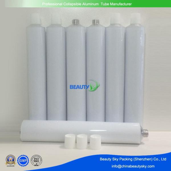 Dia 40mm white printing Metal Tube Empty Aluminium Tubes  for  Hair Color cream with plastic lids