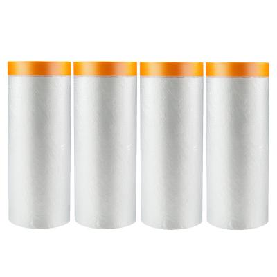 Paper Adhesive Pre Taped Masking Film Plastic Sheeting For Auto Paint