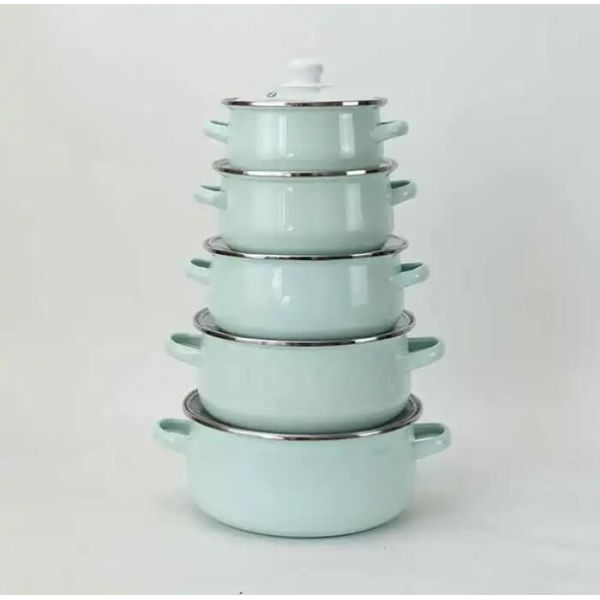 Health Care Enamelware Carbon Steel Pot Saucepan Milk Pan For Gas And Induction Cooker