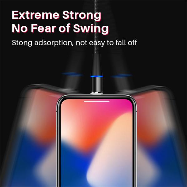 Nylon Braided 3 In 1 Magnetic USB Charging Cable 3.0 A Micro Type C Cable