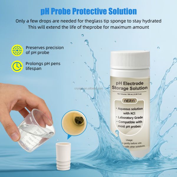 Lab-Grade pH Meter Calibration Kit with Airtight Sealed Color-Coded Beakers for Accurate pH Testing