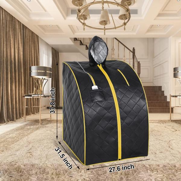 1050W Home Full Body 1 Person Size Portable Infrared Sauna With Hat